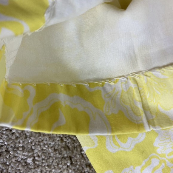 Vtg Lilly Pulitzer Pants 14 Yellow Floral Pleated Cotton Hi Waist Retro Lined - Picture 11 of 11